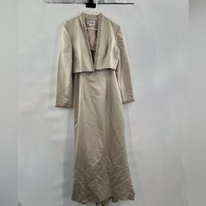 Cachet two piece jacket bolero dress 12 cream